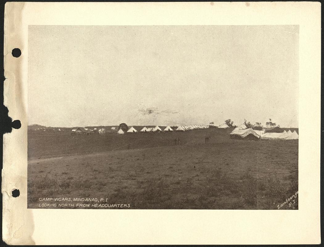 Camp Vicars, Mindanao, P. I. Looking north from headquarters.