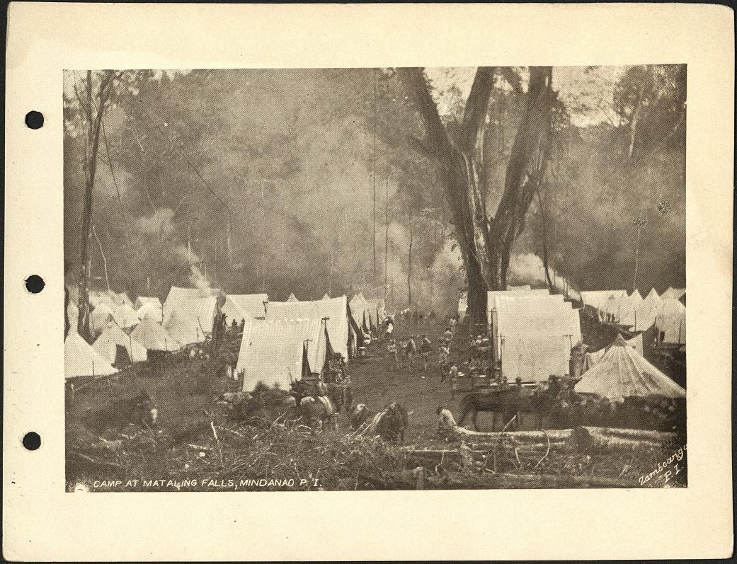 Camp at Mataling Falls, Mindanao, P. I.