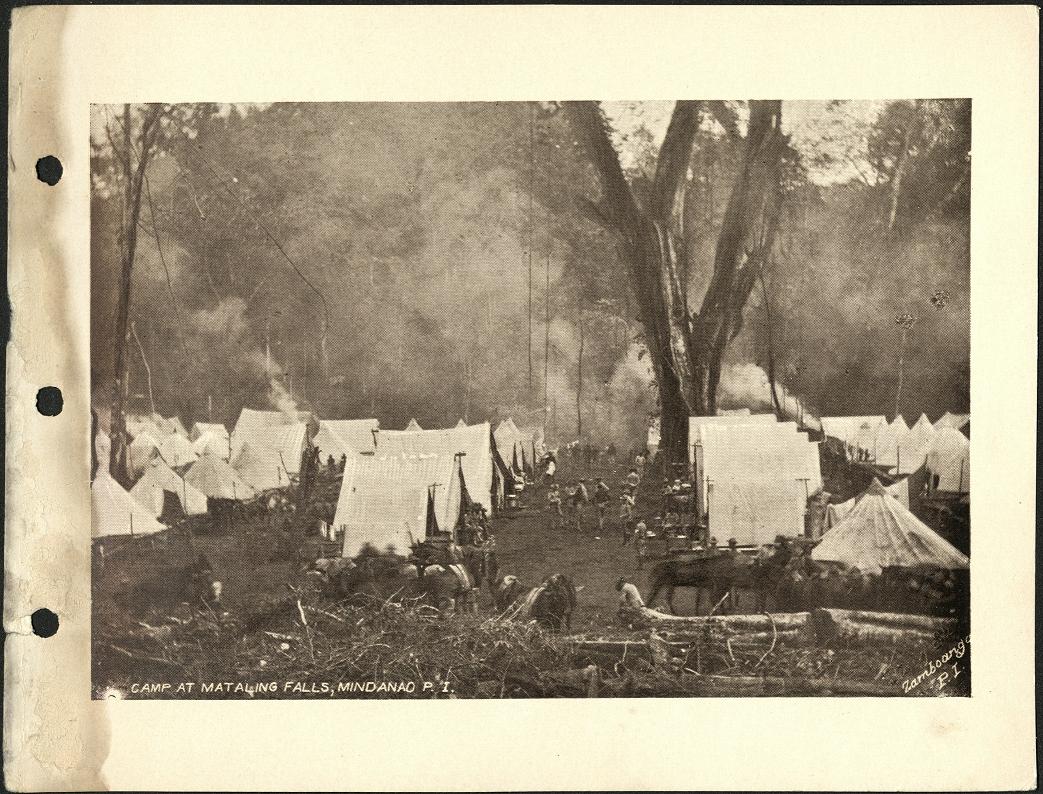 Camp at Mataling Falls, Mindanao, P. I.