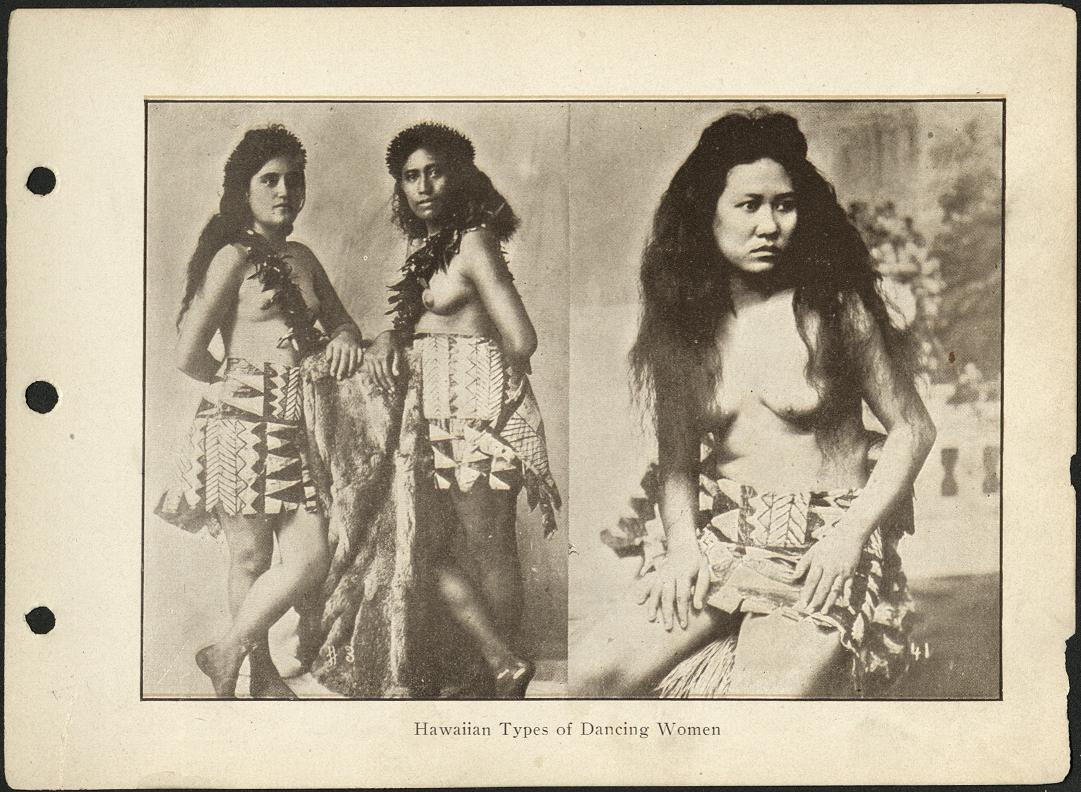 Hawaiian types of dancing women.