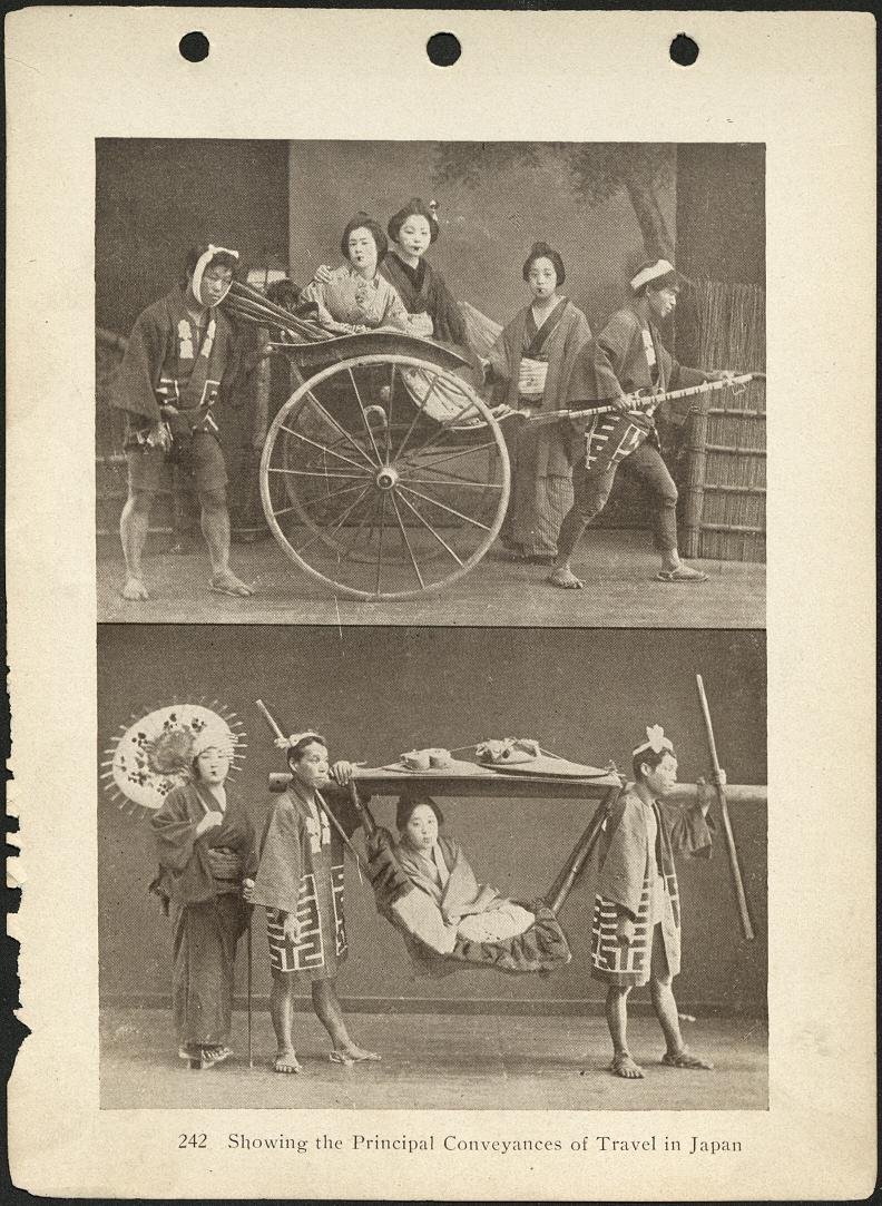 242. Showing the principal conveyances of travel in Japan.