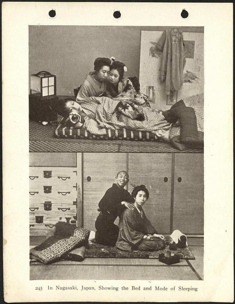 245. In Nagasaki, Japan. showing the bed and mode of sleeping.
