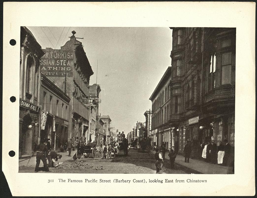 311. The famous Pacific Street (Barbary Coast), looking east from Chinatown.