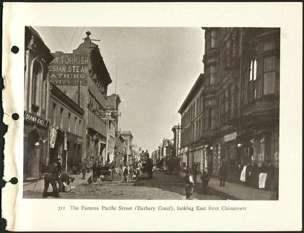 311. The famous Pacific Street (Barbary Coast), looking east from Chinatown.