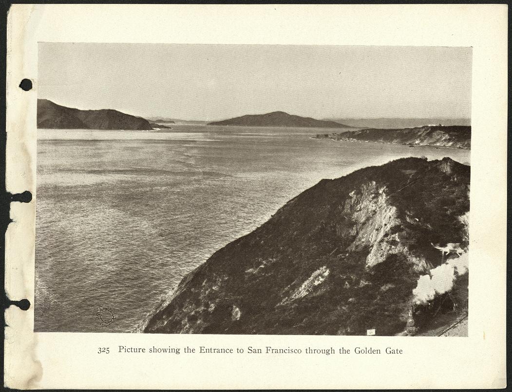 325. Picture showing the entrance to San Francisco through the Golden Gate.