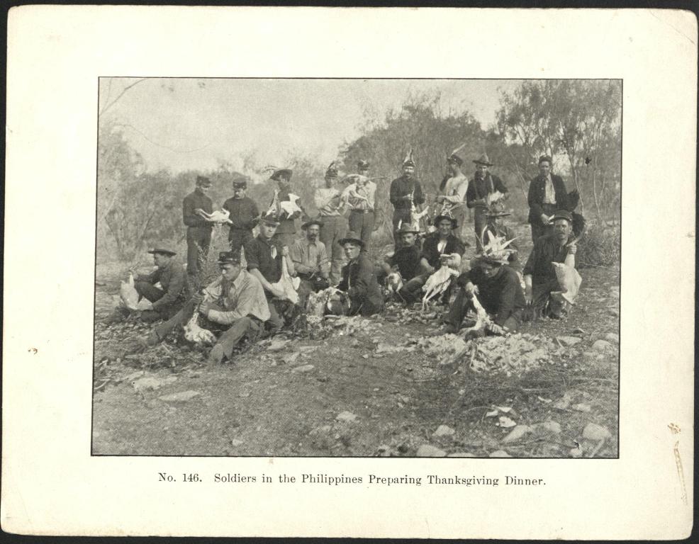 No. 146. Soldiers in the Philippines preparing Thanksgiving dinner.
