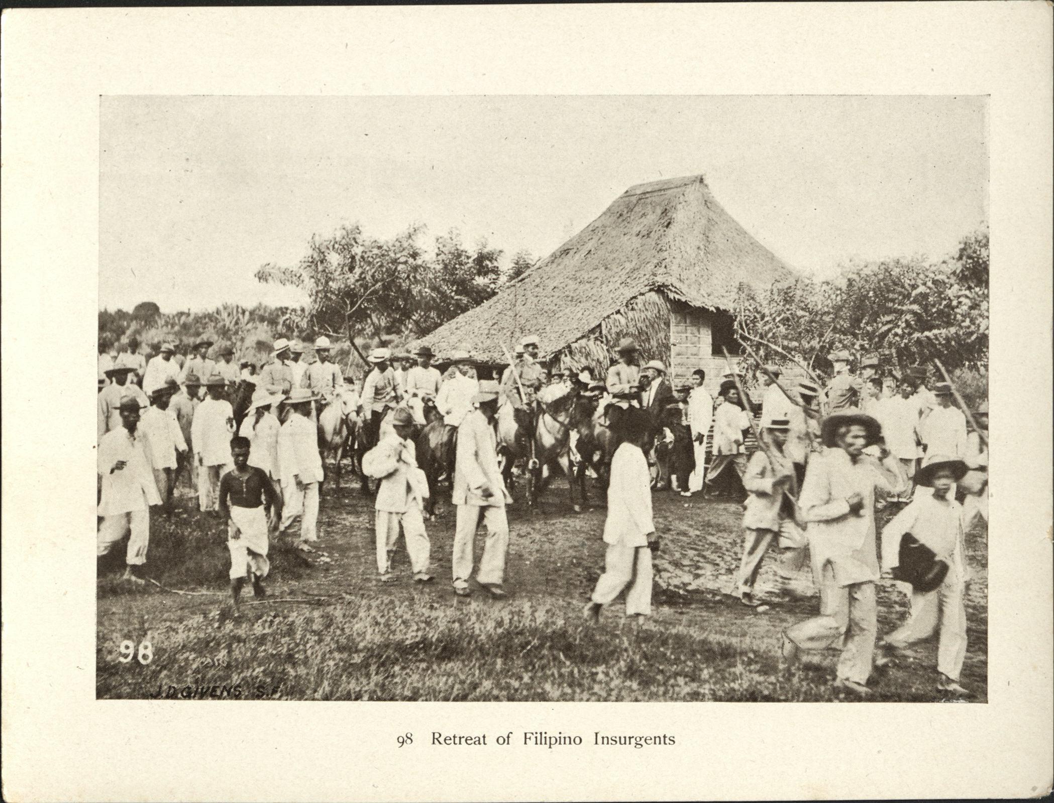 98. Retreat of Filipino insurgents.