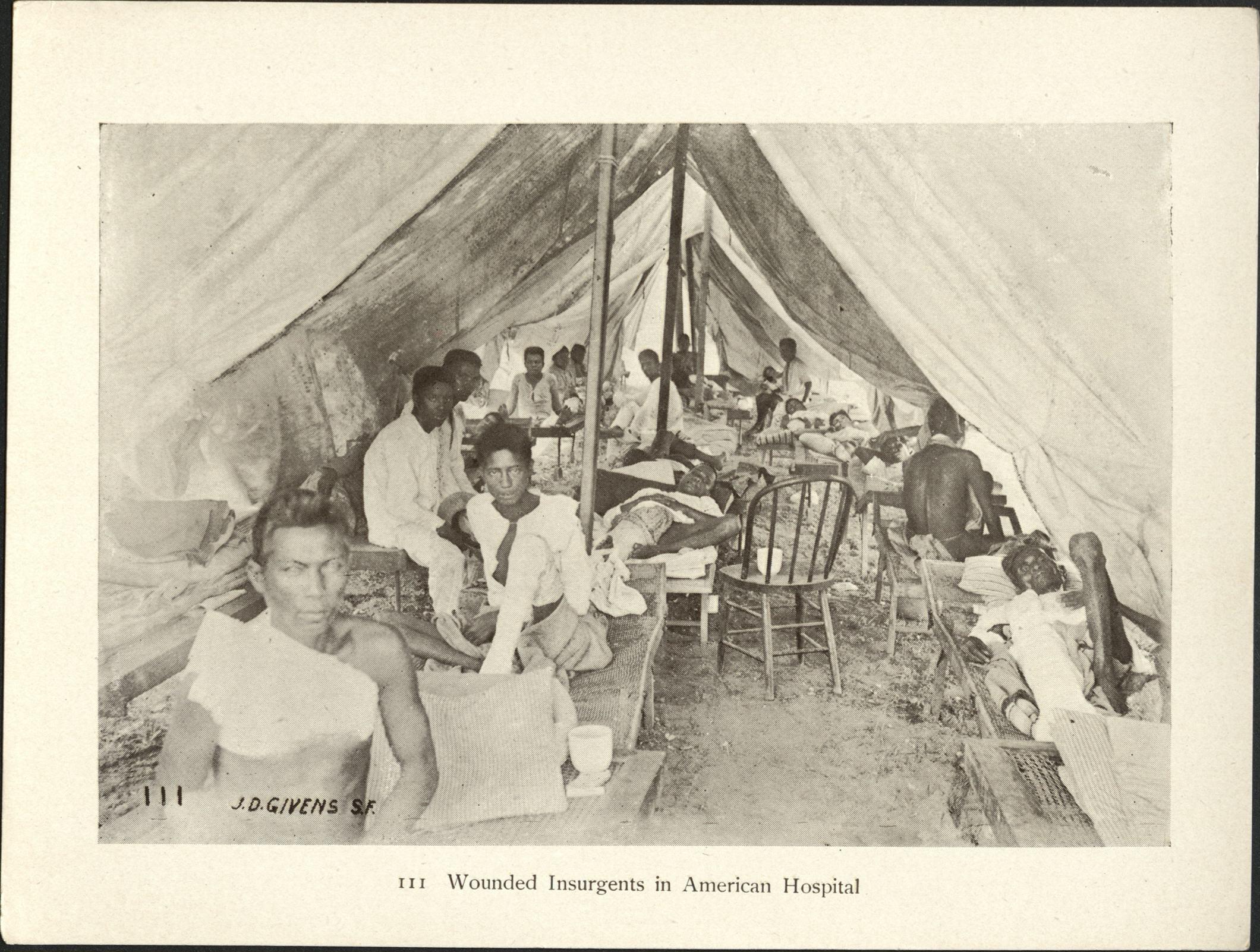 111. Wounded insurgents in American hospital.