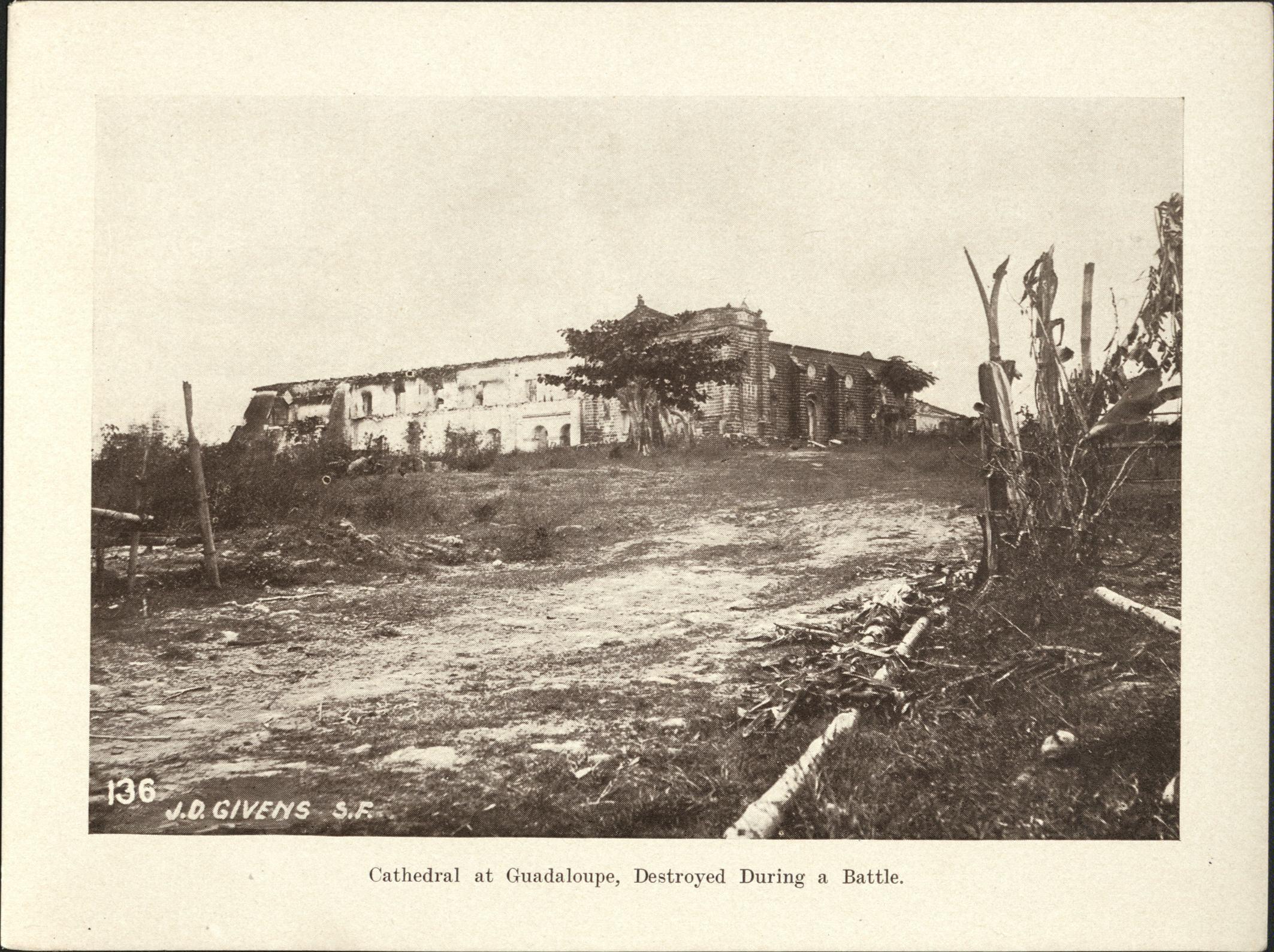 136. Cathedral at Guadaloupe [Guadalupe – Makati], destroyed during a battle.