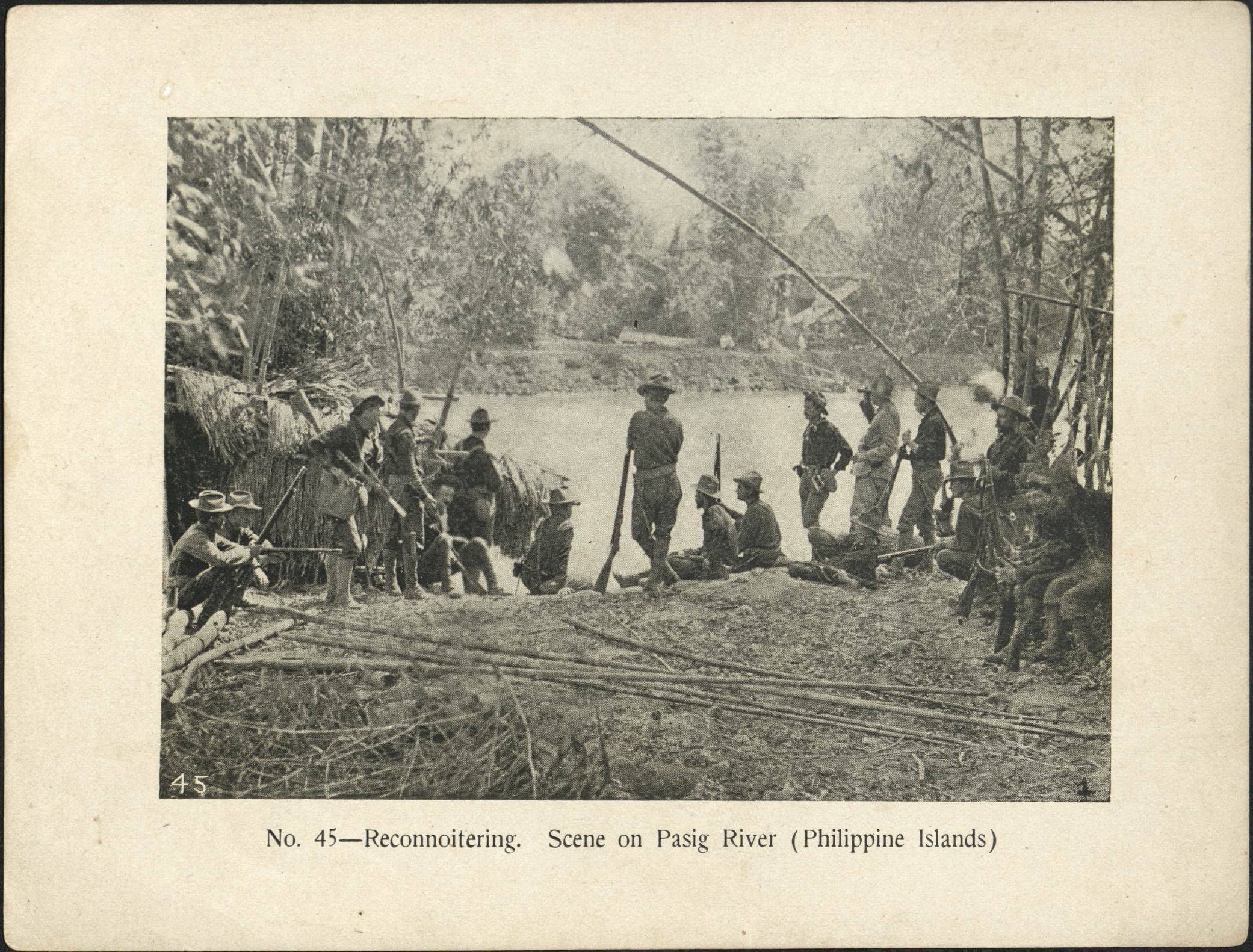 No. 45 – Reconnoitering. Scene on the Pasig River.