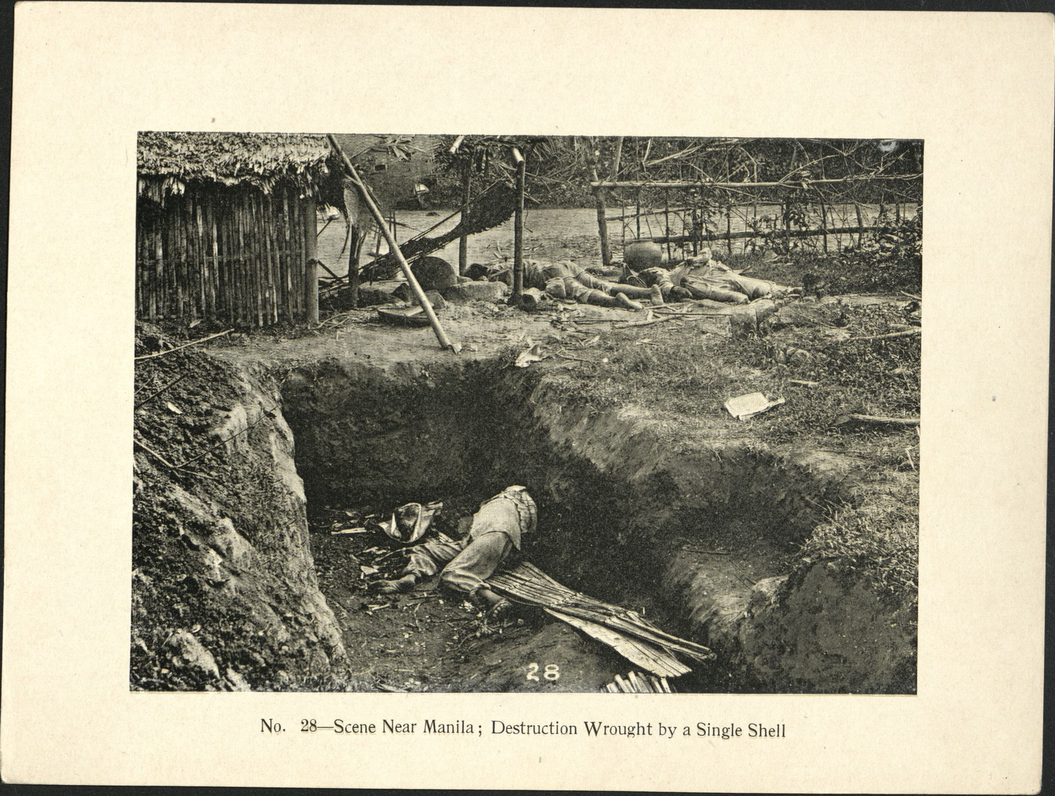 No. 28 – Scene near Manila :  destruction wrought by a single shell.