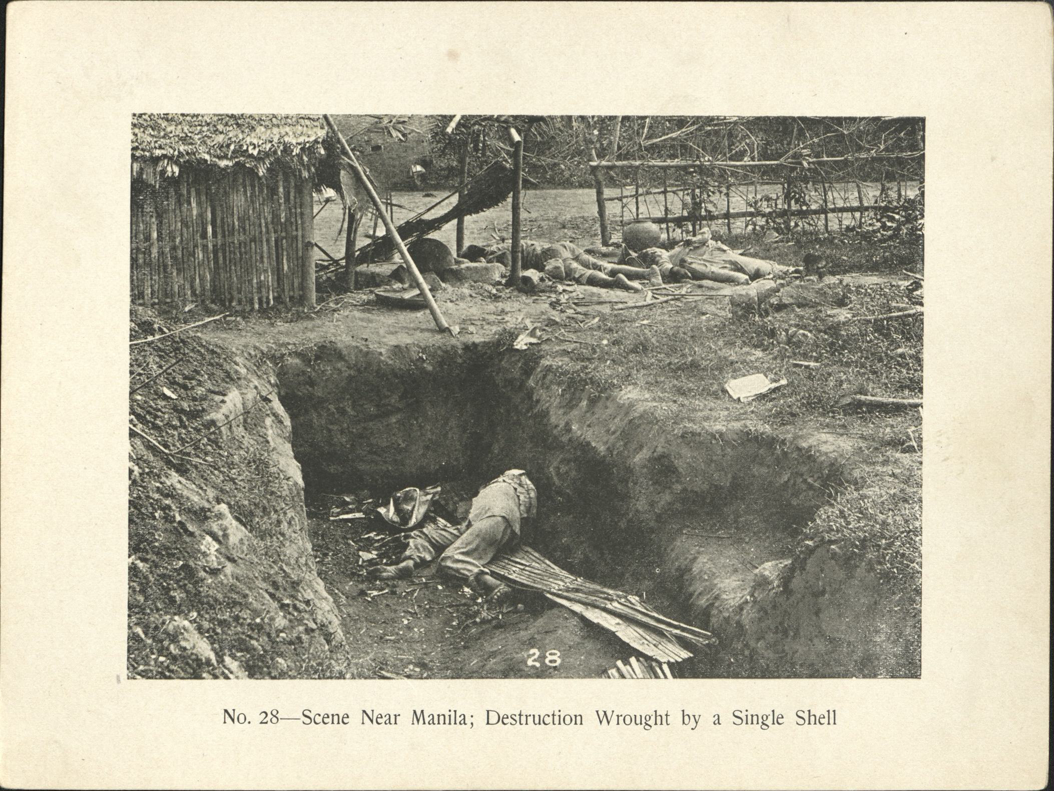 No. 28 – Scene near Manila :  destruction wrought by a single shell.