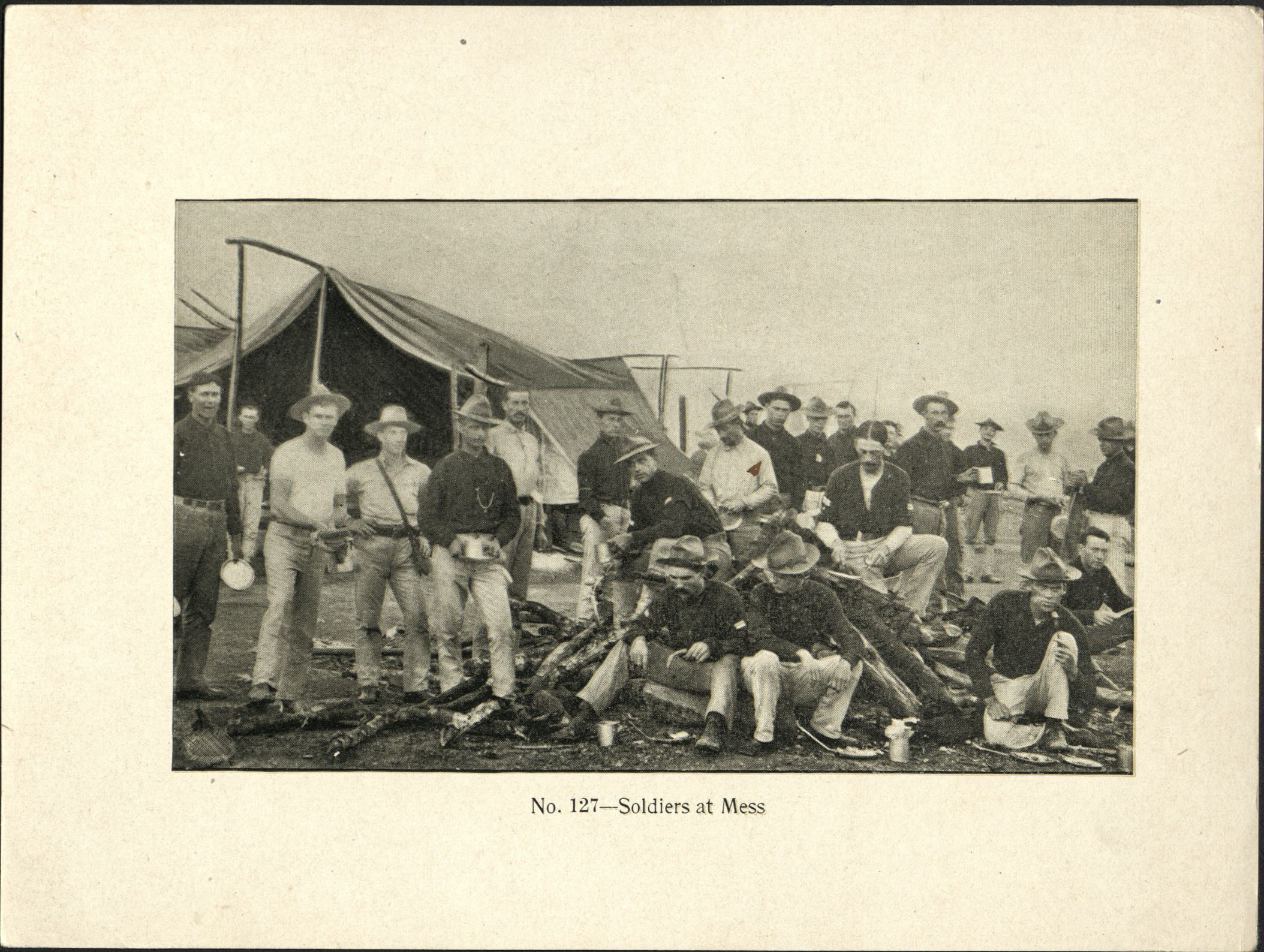 No. 127 – Soldiers at mess.