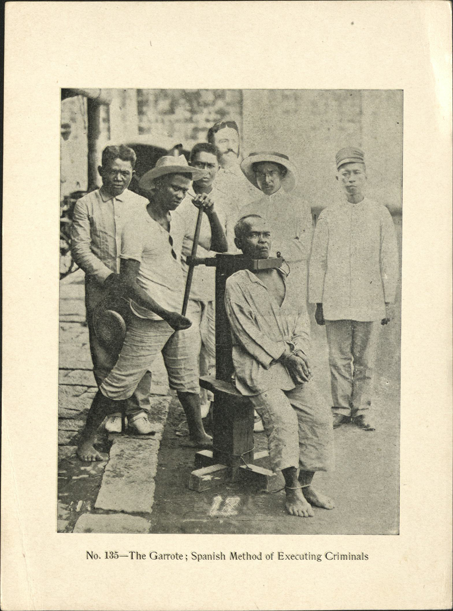 No. 135 – The garrote :  Spanish method of executing criminals.