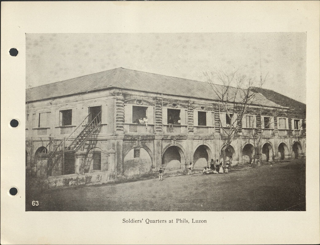 63. Soldiers’ quarters at Phils, Luzon.