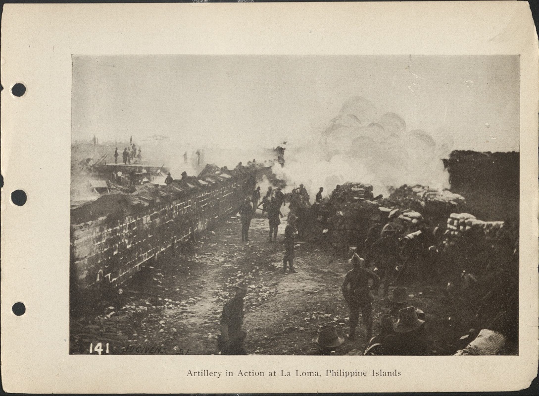 141. Artillery in action at La Loma, Philippine Islands.