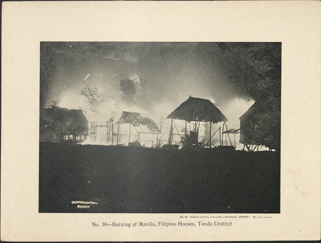No. 10 – Burning of Manila, Filipino houses, Tondo District.