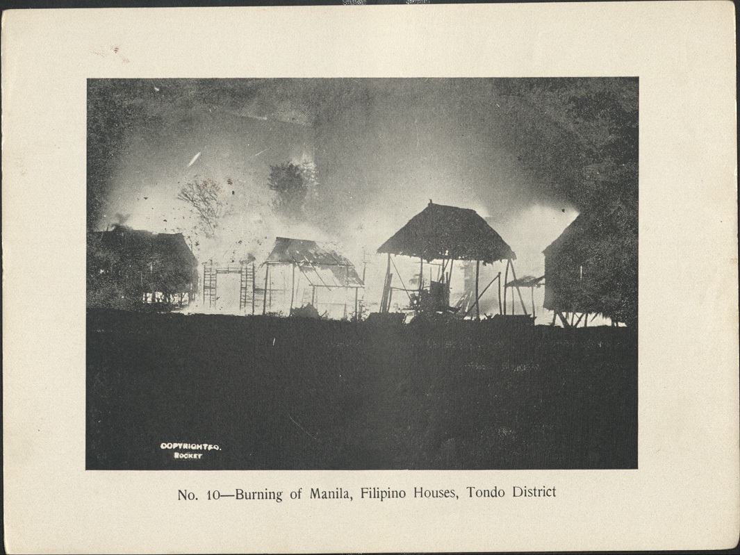 No. 10 – Burning of Manila, Filipino houses, Tondo District.