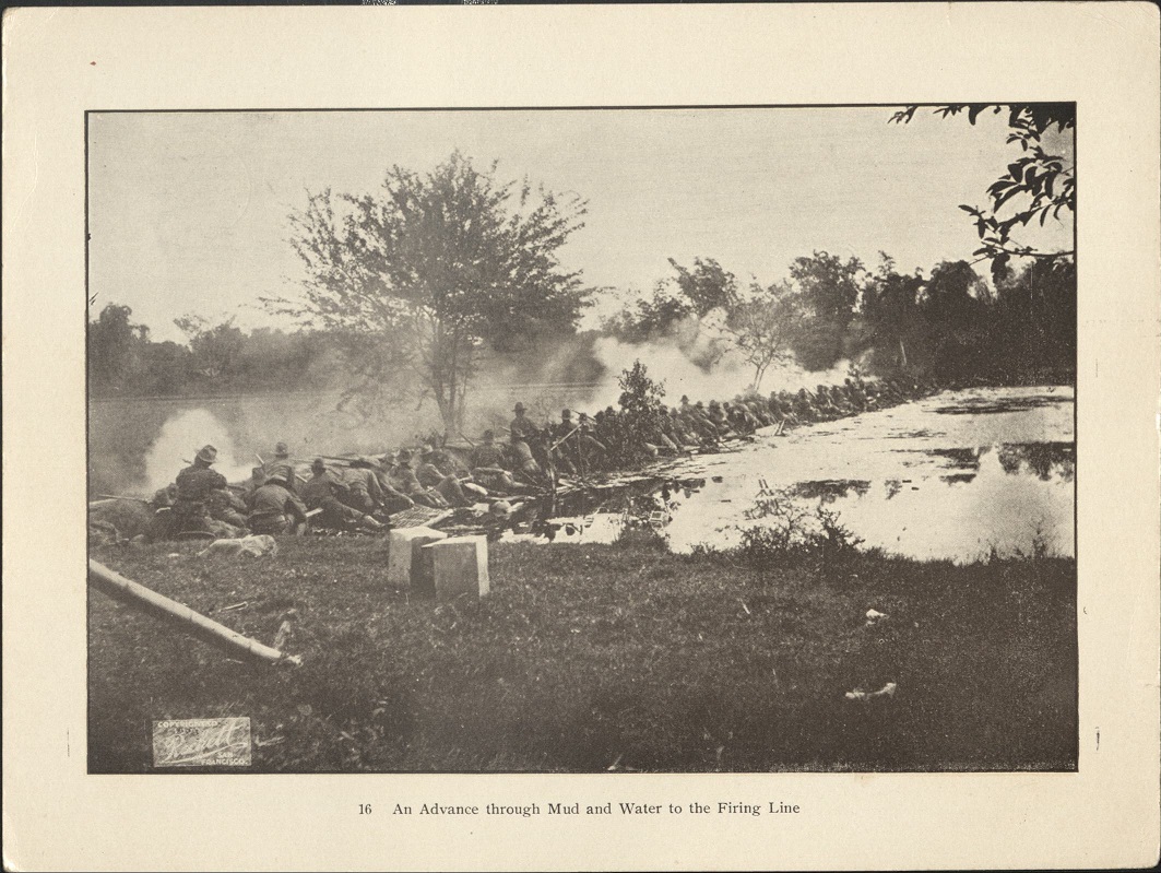 16. An advance through mud and water to the firing line.