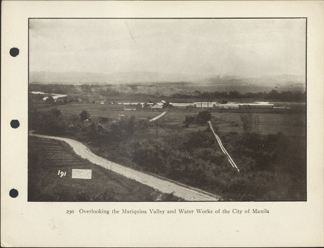 230. Overlooking the Mariquina [Marikina] Valley and water works of the City of Manila.