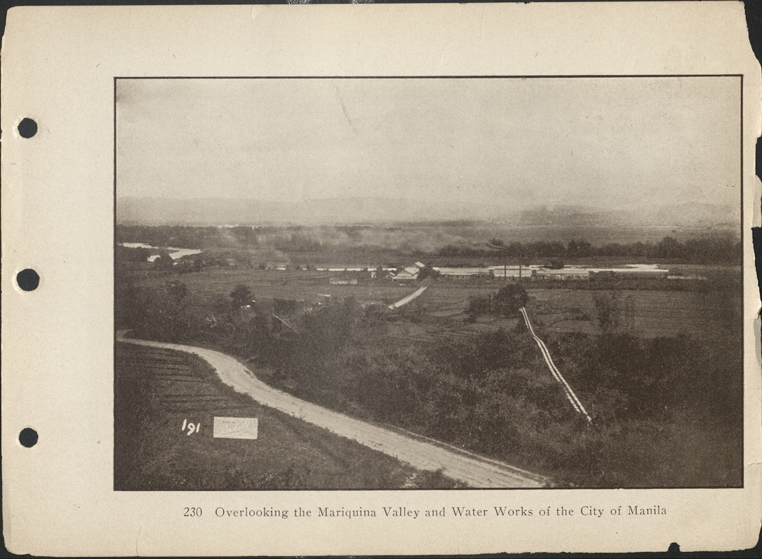230. Overlooking the Mariquina [Marikina] Valley and water works of the City of Manila.