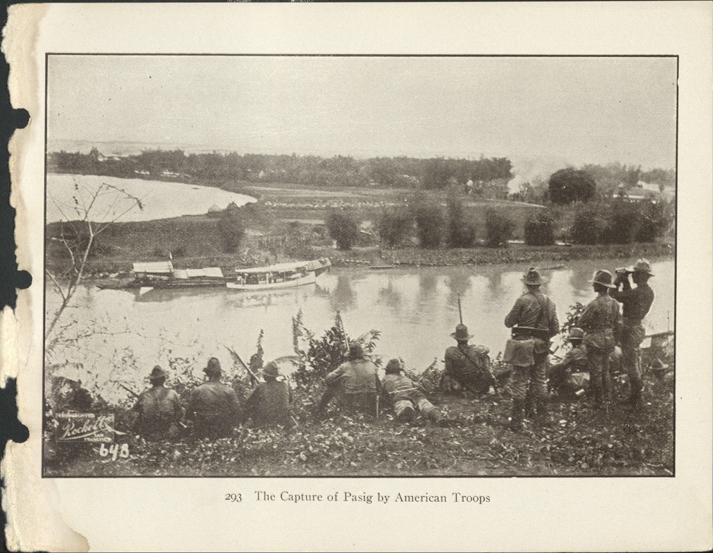293. The capture of Pasig by American troops.