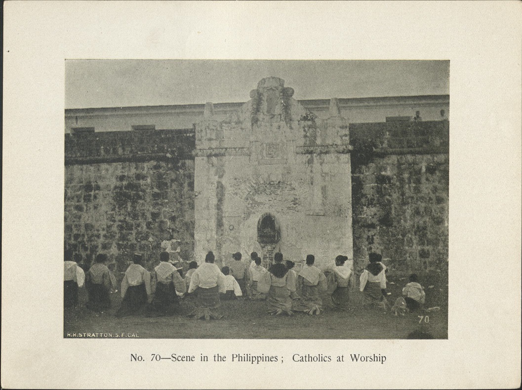 No. 70 – Scene in the Philippines  :  Catholics at worship.