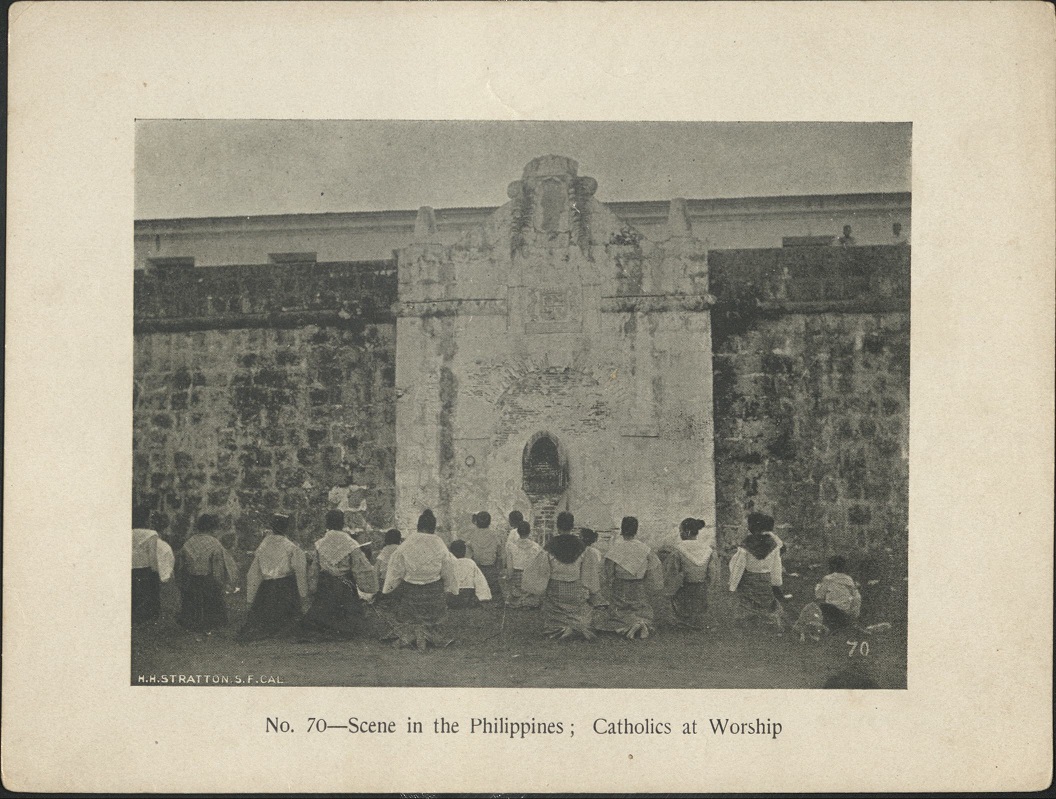 No. 70 – Scene in the Philippines  :  Catholics at worship.