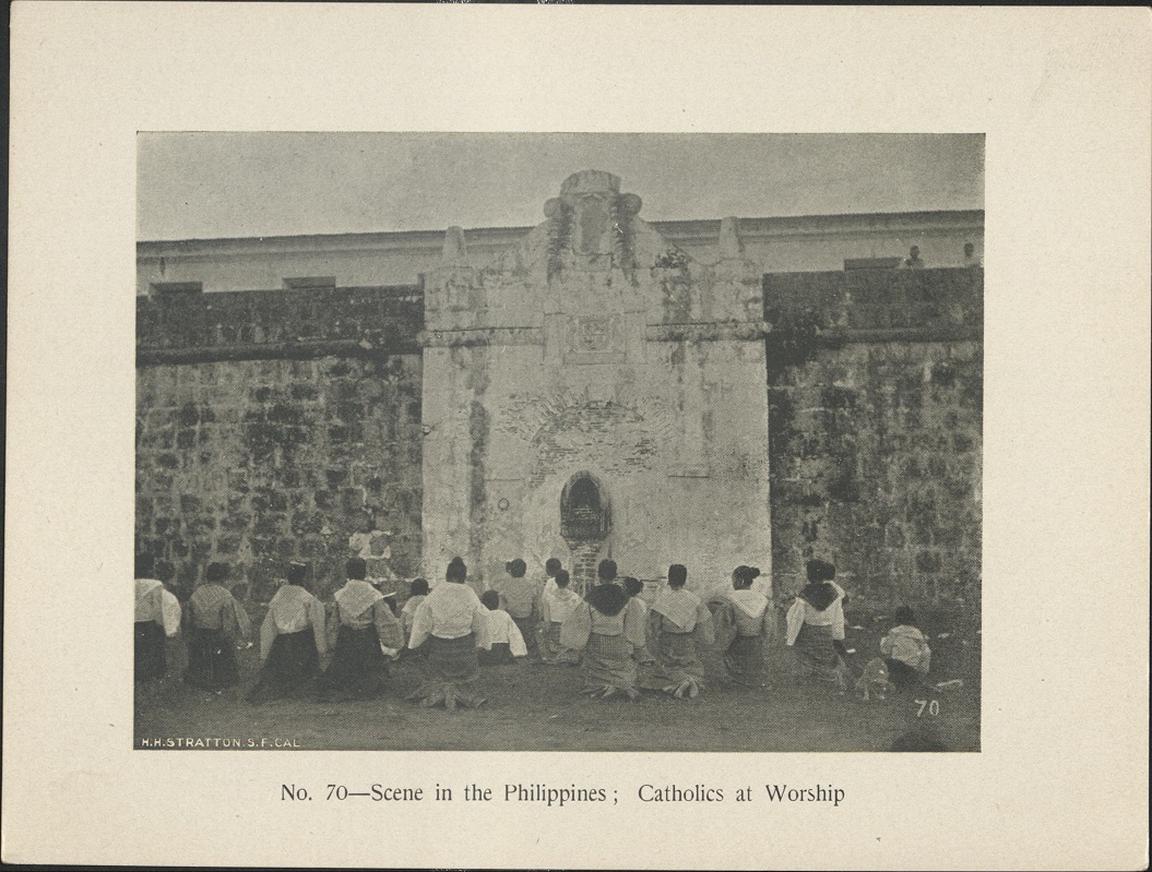 No. 70 – Scene in the Philippines  :  Catholics at worship.