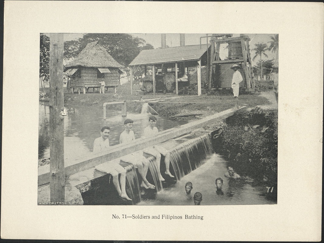 No. 71 – Soldiers and Filipinos bathing.
