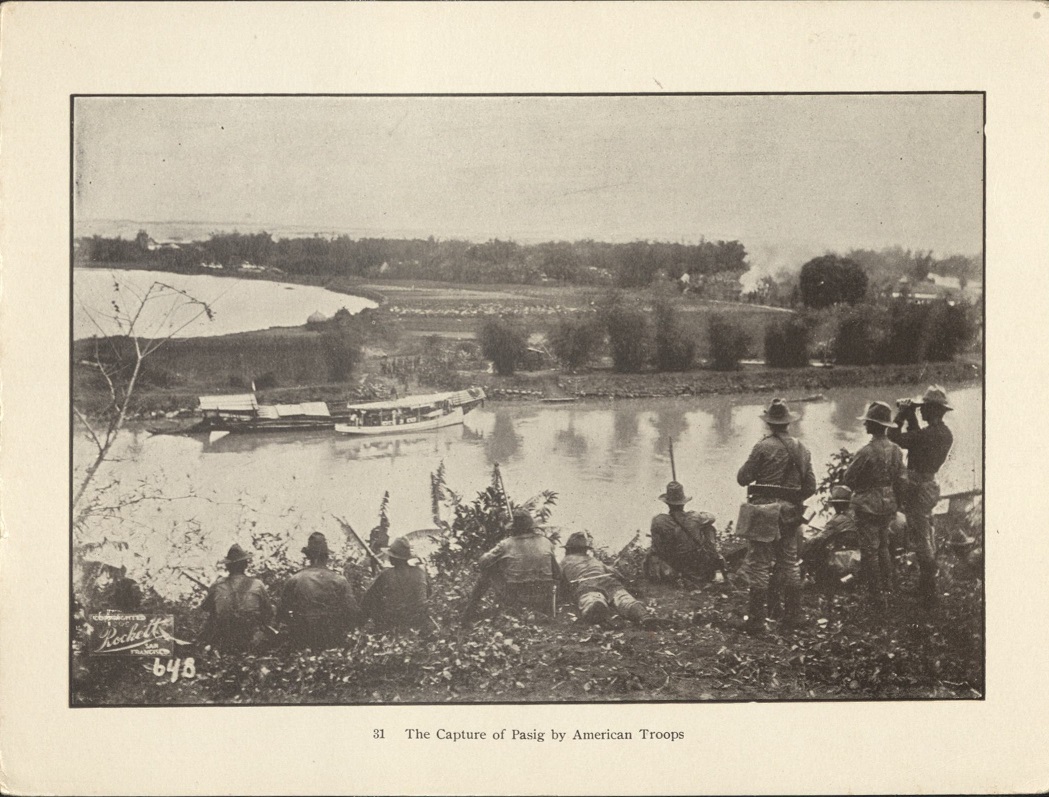 31. The capture of Pasig by American troops.