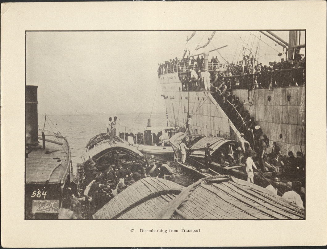 47. Disembarking from transport.