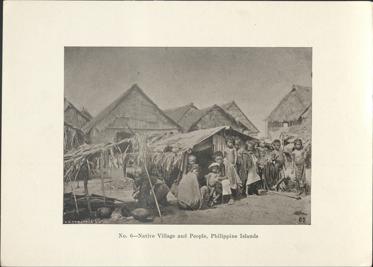 No. 6 – Native village and people, Philippine Islands.