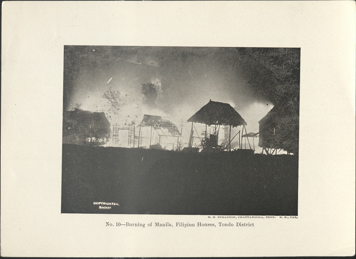 No. 10 – Burning of Manila, Filipino houses, Tondo District.