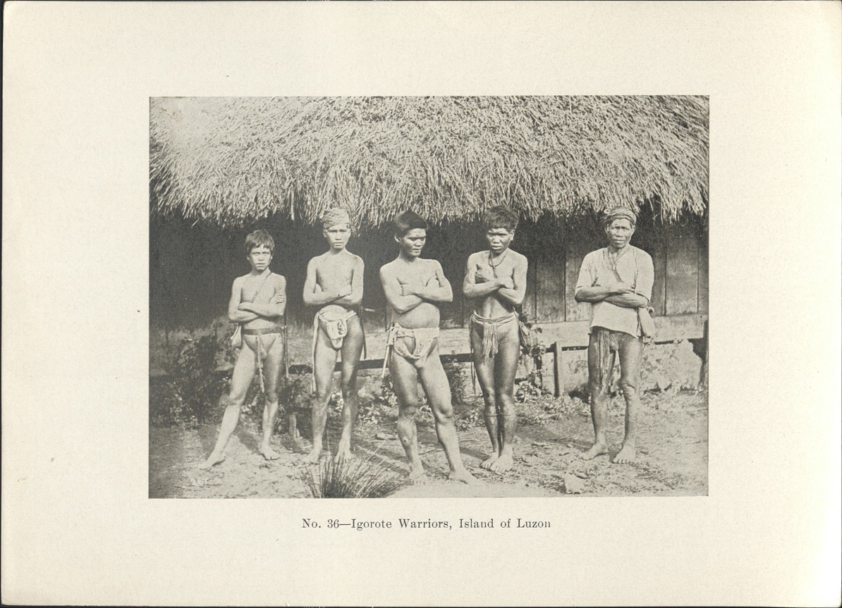 No. 36. Igorote [Igorot] warriors, island of Luzon.