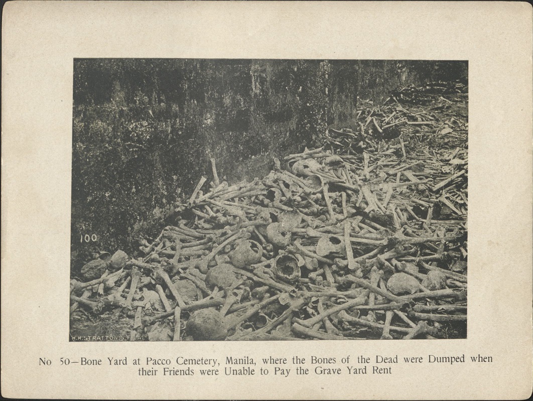 No. 50. Bone yard at Paco Cemetery, Manila, where the bones of the dead were dumped when their friends were unable to pay the grave yard rent.