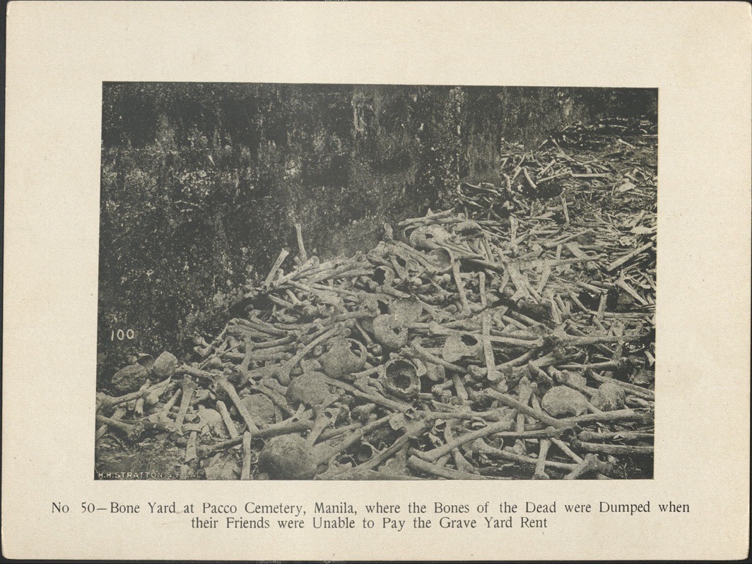 No. 50. Bone yard at Paco Cemetery, Manila, where the bones of the dead were dumped when their friends were unable to pay the grave yard rent.