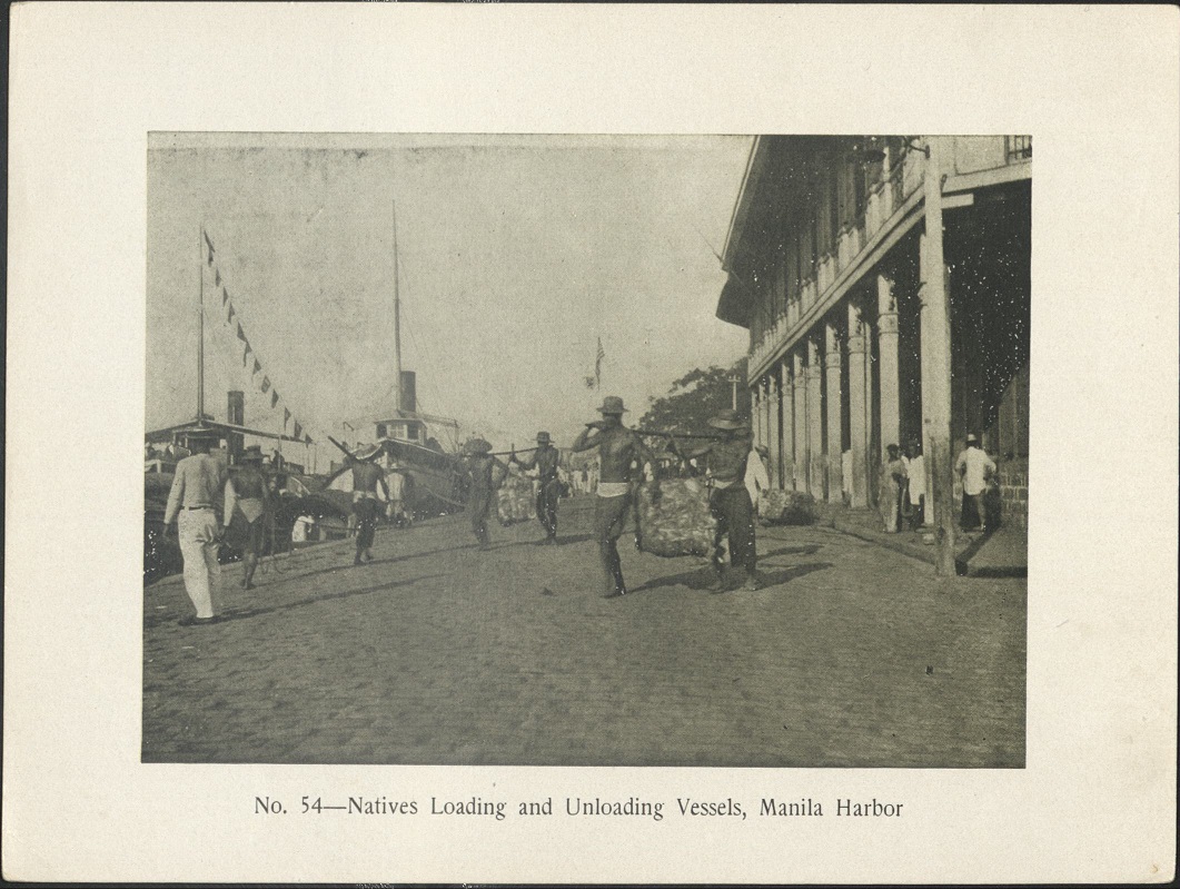 No. 54 – Natives loading and unloading vessels, Manila harbor.