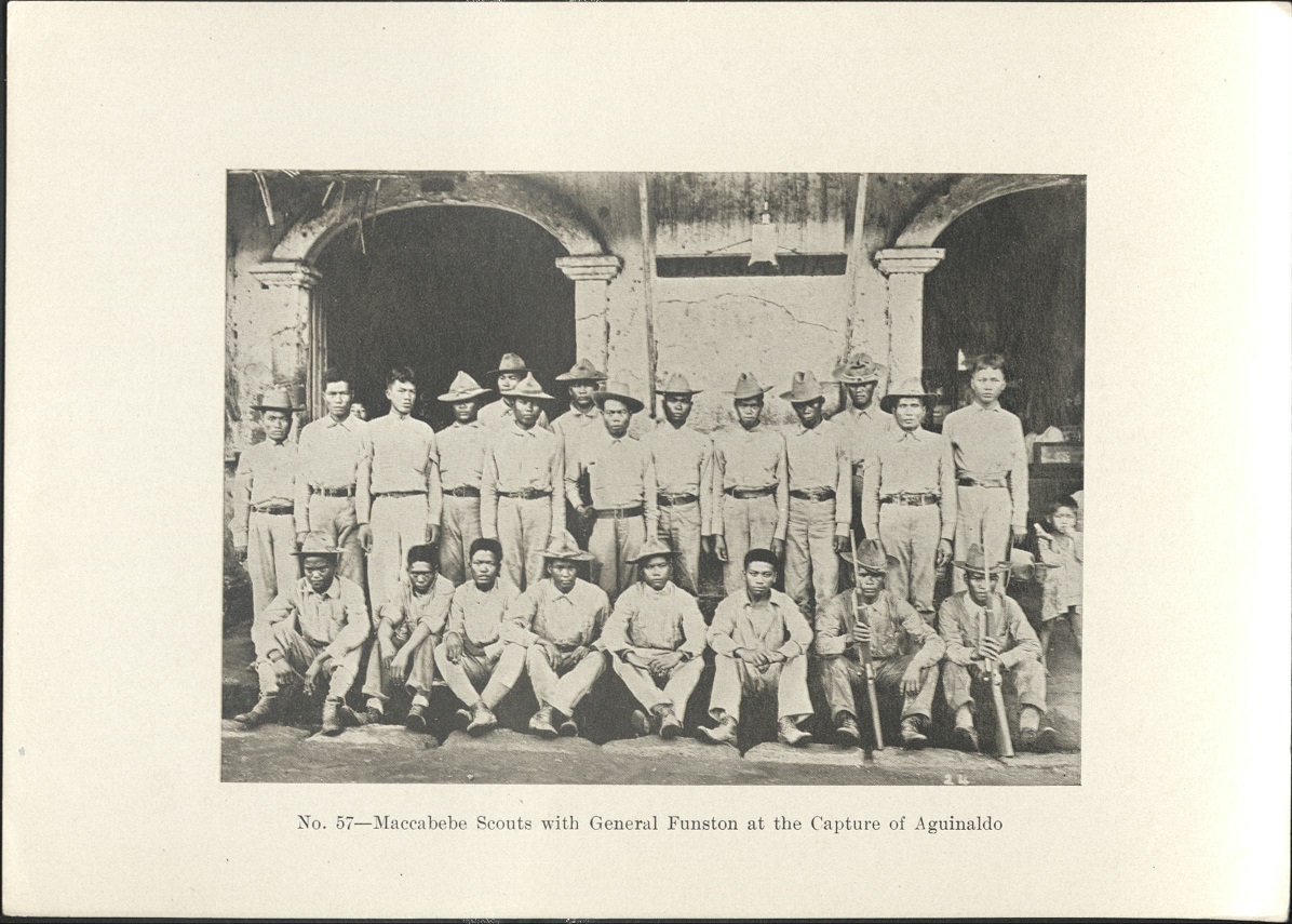 No. 57 – Maccabebe [Macabebe] Scouts with General Funston at the capture of Aguinaldo.