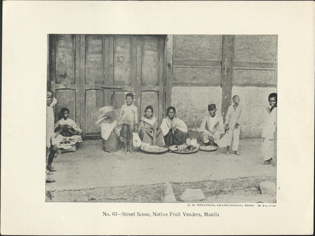 No. 63 – Street scene, native fruit venders [vendors], Manila.