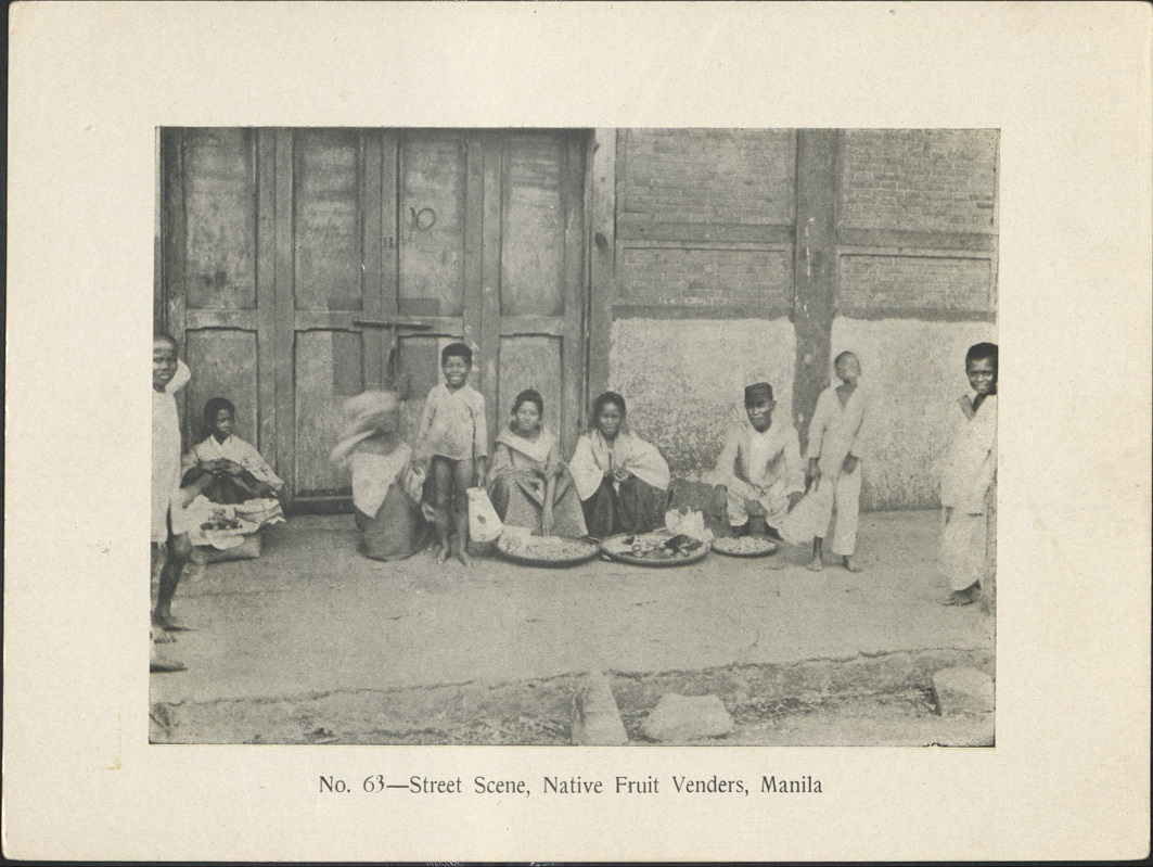 No. 63 – Street scene, native fruit venders [vendors], Manila.