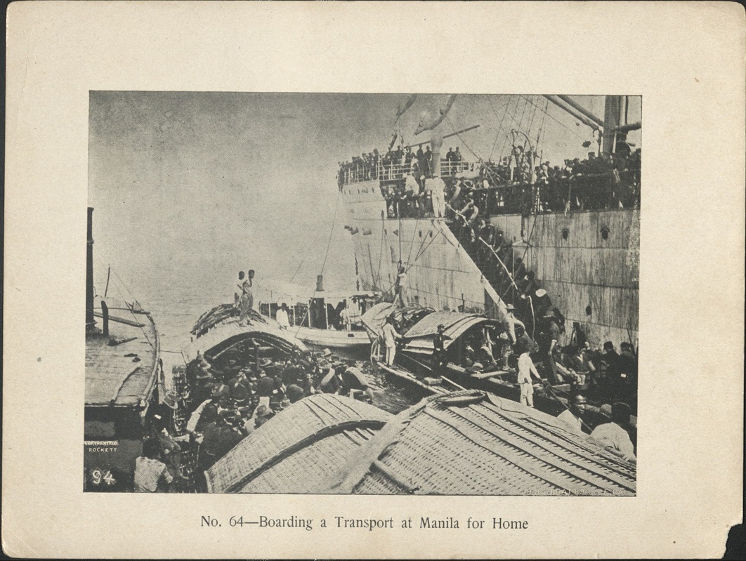 No. 64 – Boarding a transport at Manila for home.