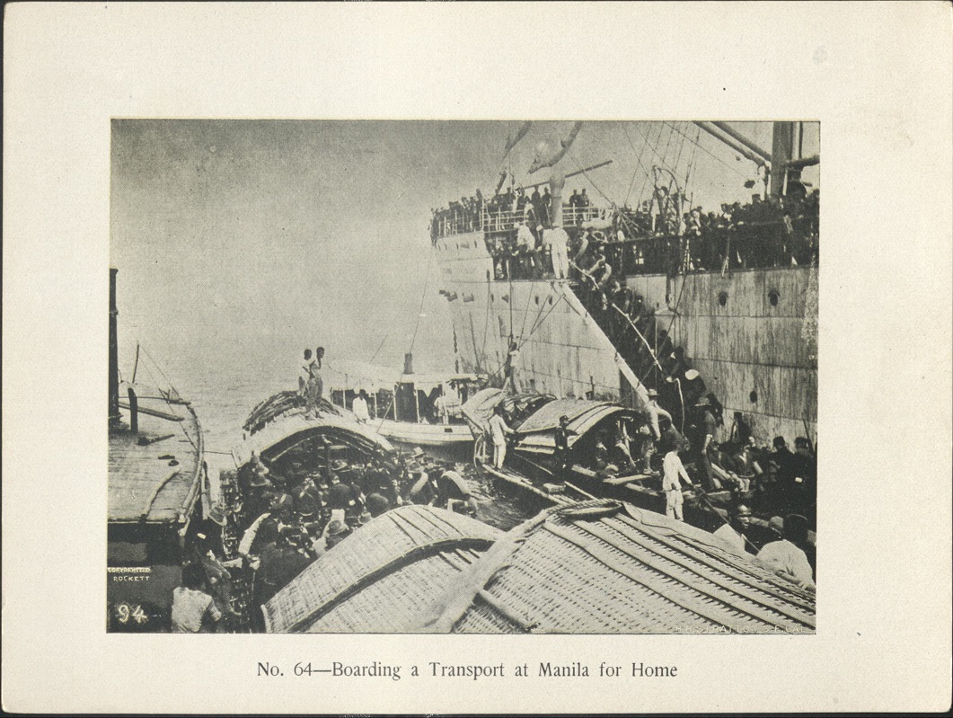 No. 64 – Boarding a transport at Manila for home.