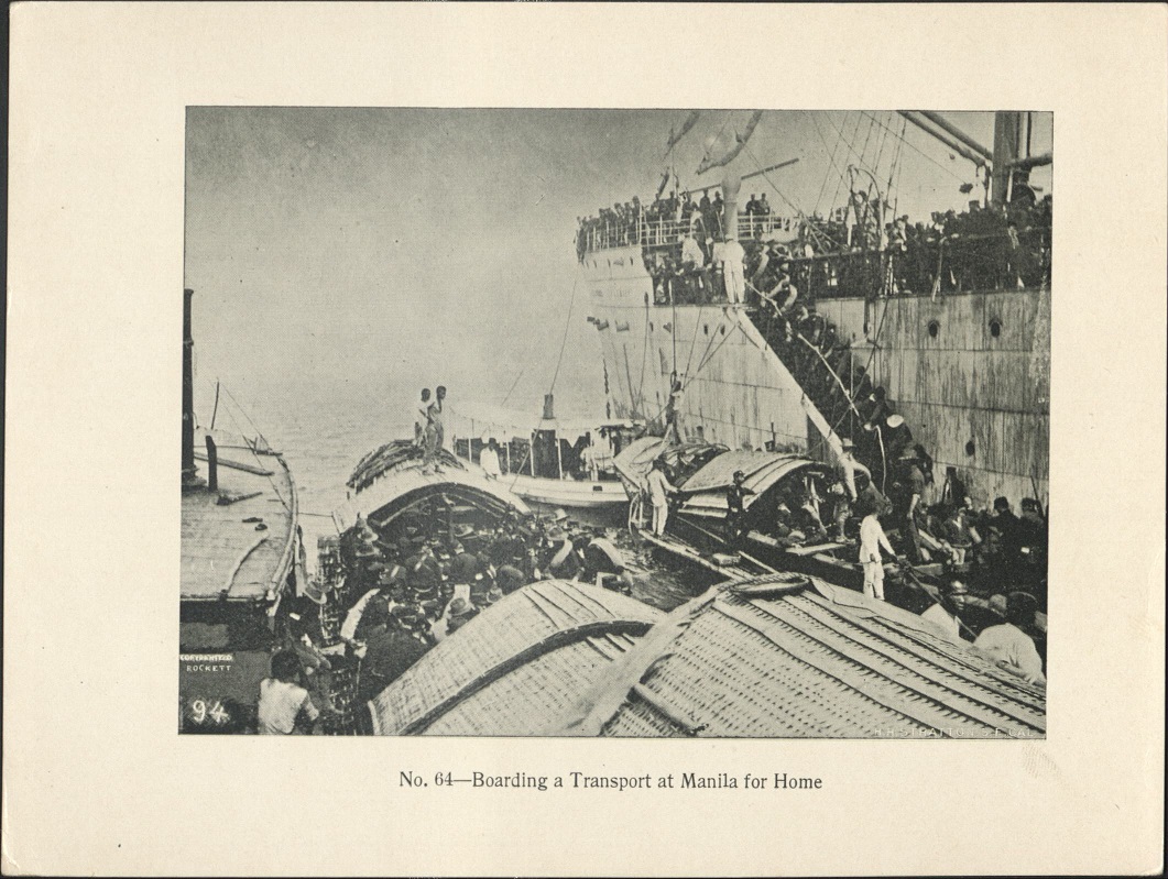 No. 64 – Boarding a transport at Manila for home.