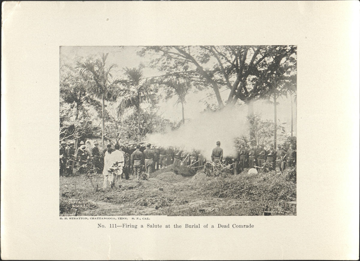 No. 111 – Firing a salute at the burial of a dead comrade.