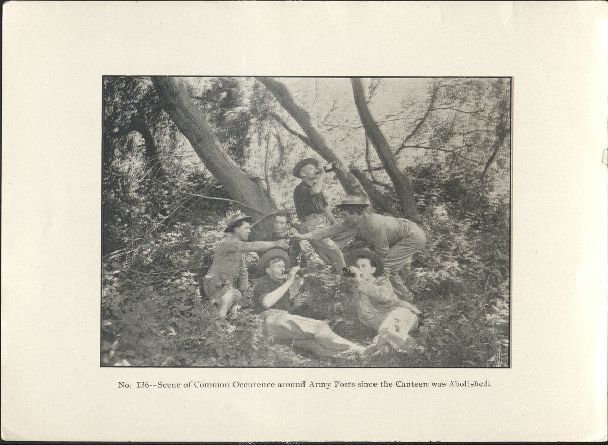 No. 136 – Scene of common occurence arount Army posts since the canteen was abolished.