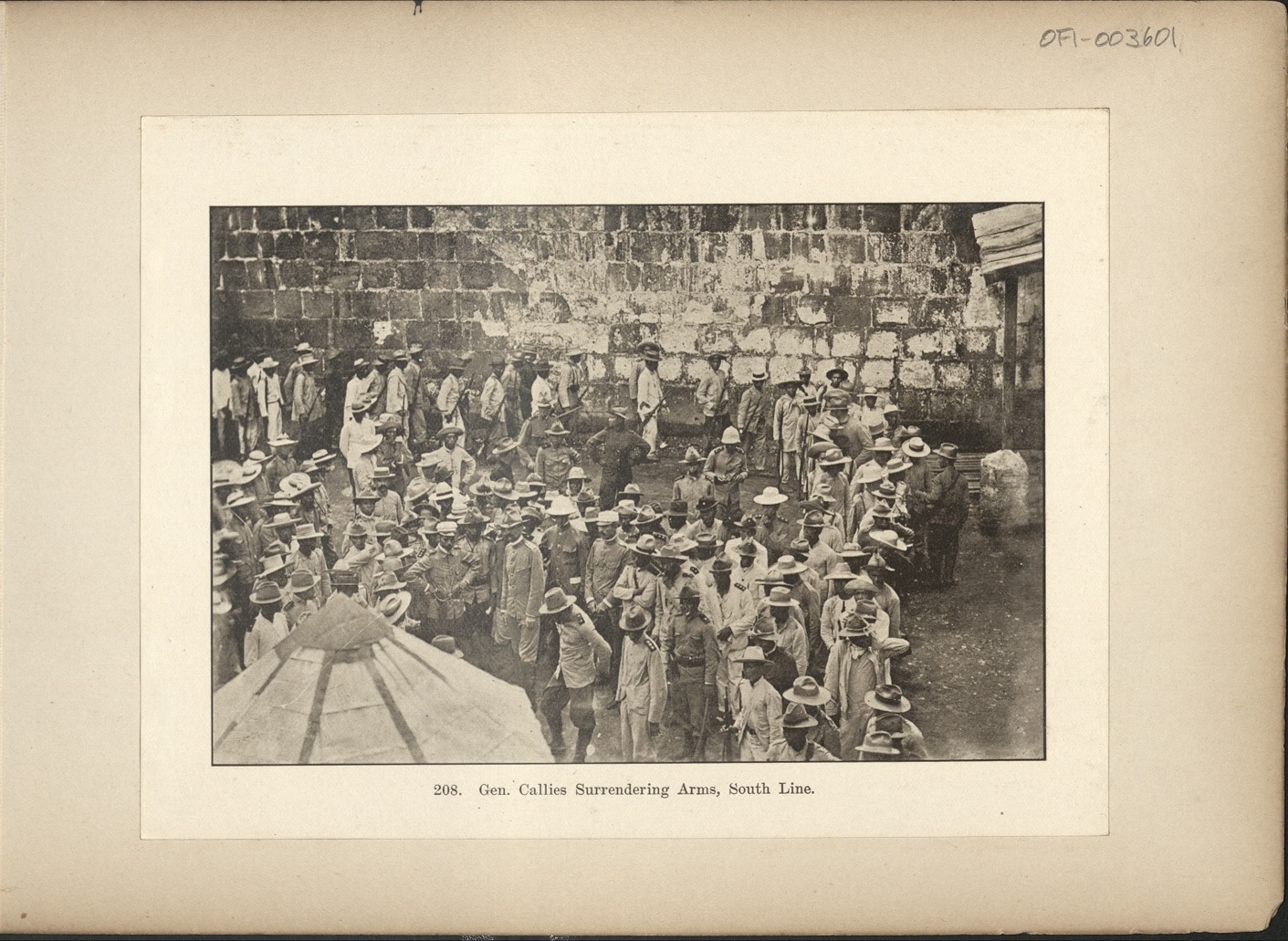208. Gen. Callies [Cailles] surrendering arms, South Line.