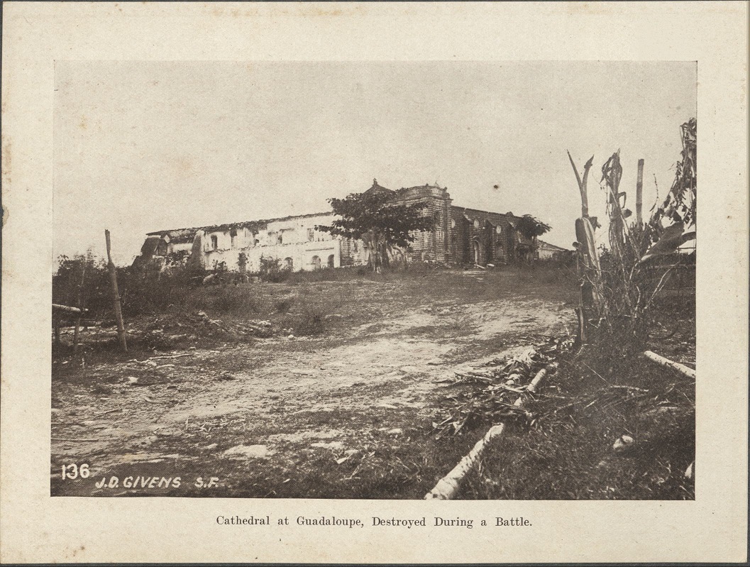 136. Cathedral at Guadaloupe [Guadalupe – Makati], destroyed during a battle.