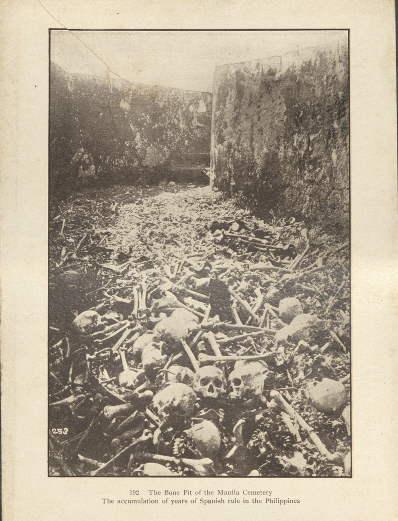 192. The bone pit of the Manila Cemetery. The accumulation of years of Spanish rule in the Philippines.