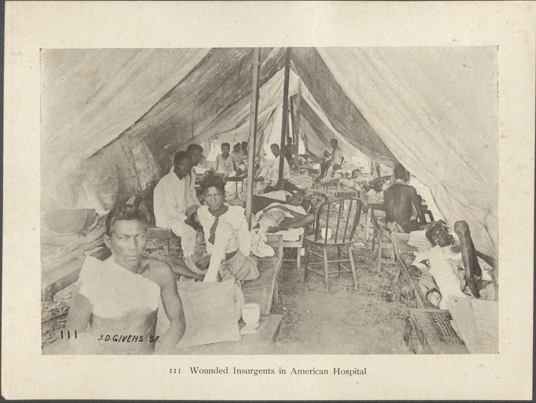 111. Wounded insurgents in American hospital.